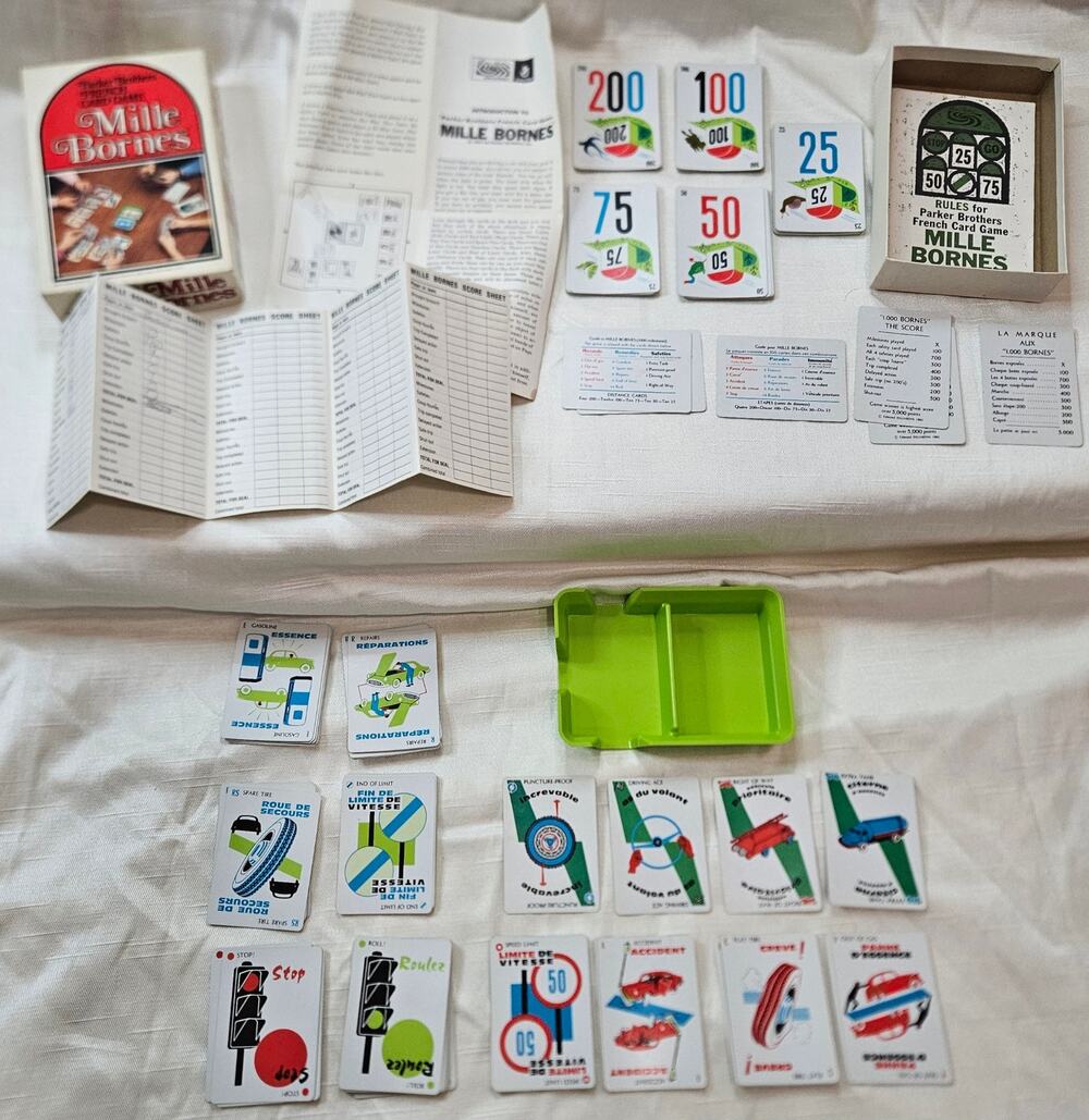 Vintage 1962 Parker Brothers Mille Bornes French Racing Card Game *please read*